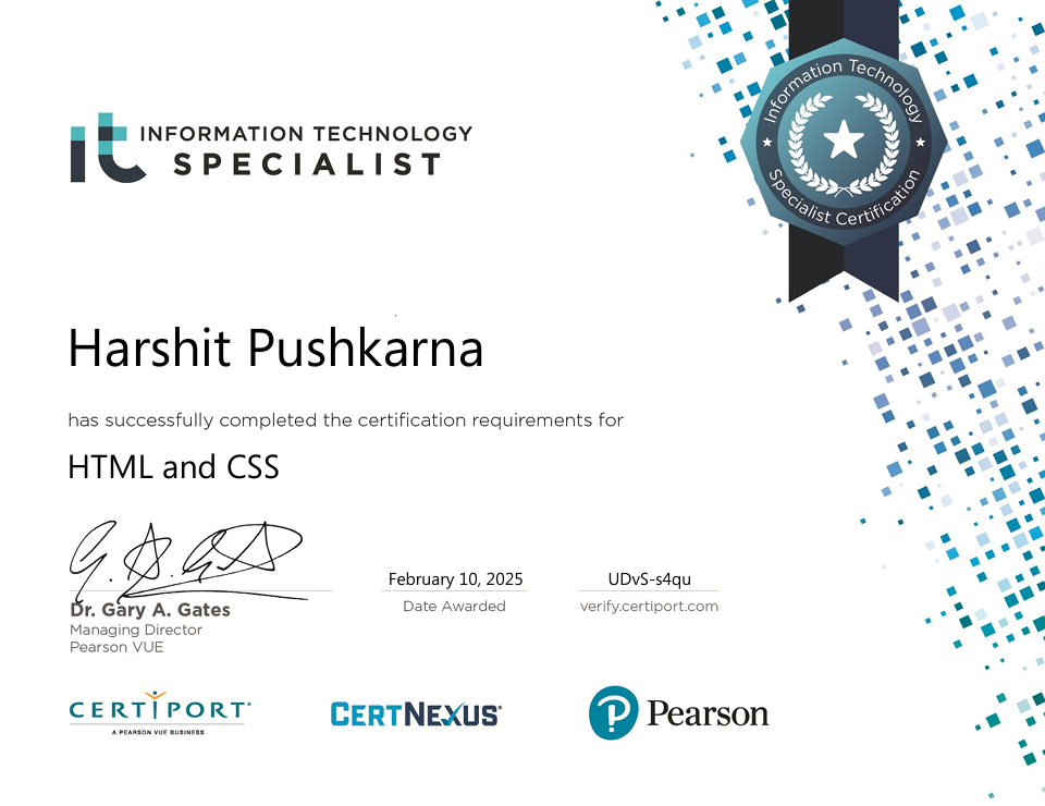 Harshit Pushkarna — Full Stack Developer Portfolio
